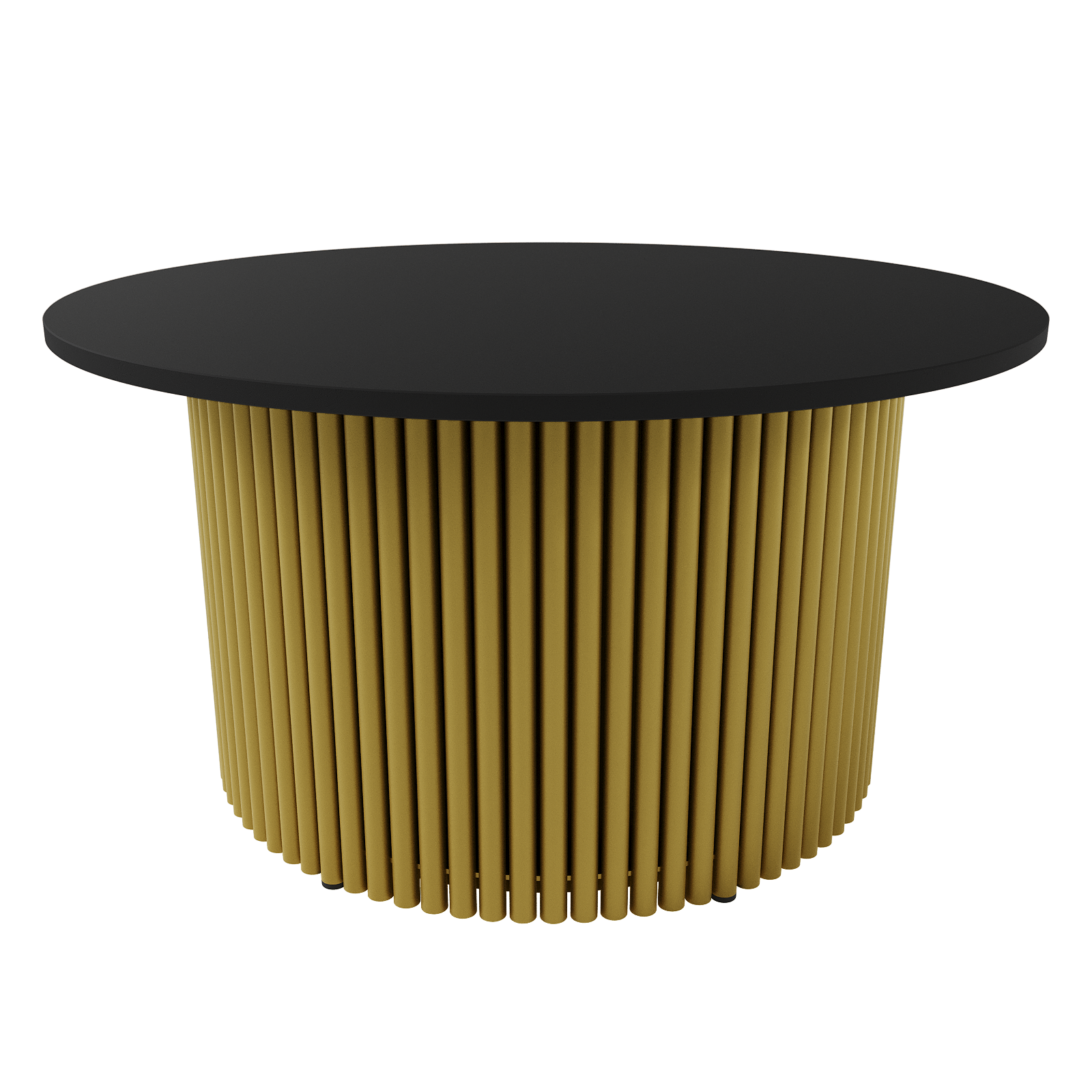 Журнальный столик TRUBIS Wood M D80 см, черный/золотой