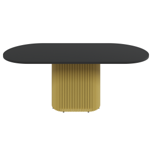 Обеденный стол TRUBIS Wood Oval 200 х 90 см, черный/золотой