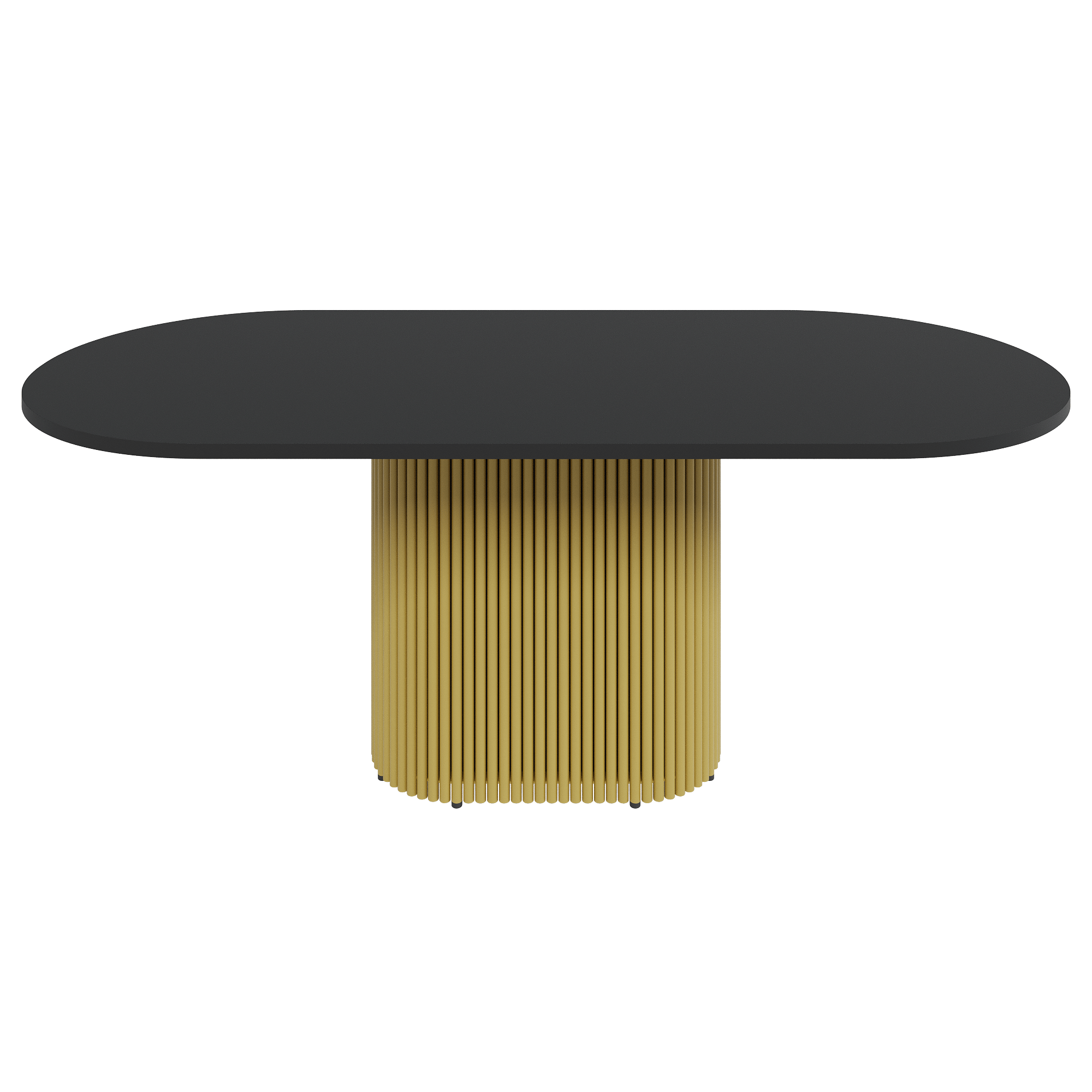 Обеденный стол TRUBIS Wood Oval 200 х 90 см, черный/золотой