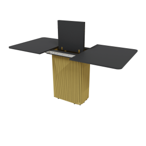 Обеденный стол TRUBIS R Max 120/160 х 80 см, черный/золотой