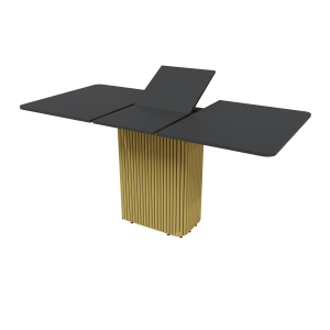 Обеденный стол TRUBIS R Max 120/160 х 80 см, черный/золотой