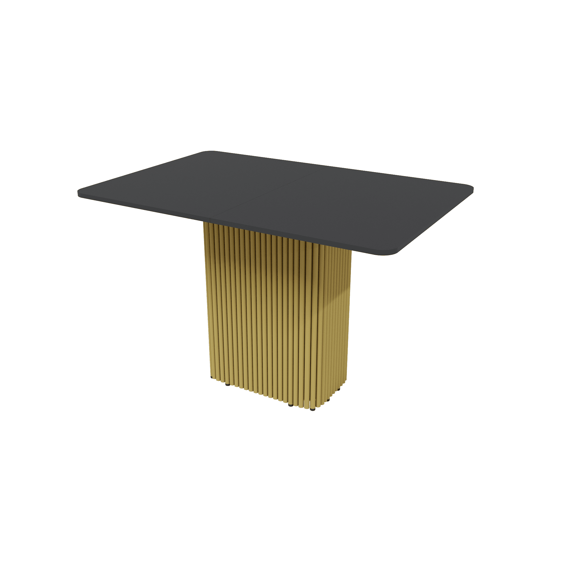 Обеденный стол TRUBIS R Max 120/160 х 80 см, черный/золотой