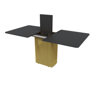 Обеденный стол TRUBIS R Max 140/170 х 90 см, черный/золотой