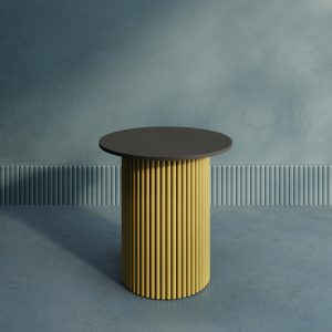 Журнальный столик TRUBIS Wood S D60 см, черный/золотой