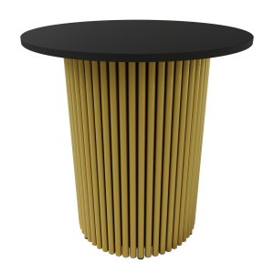 Журнальный столик TRUBIS Wood S D60 см, черный/золотой