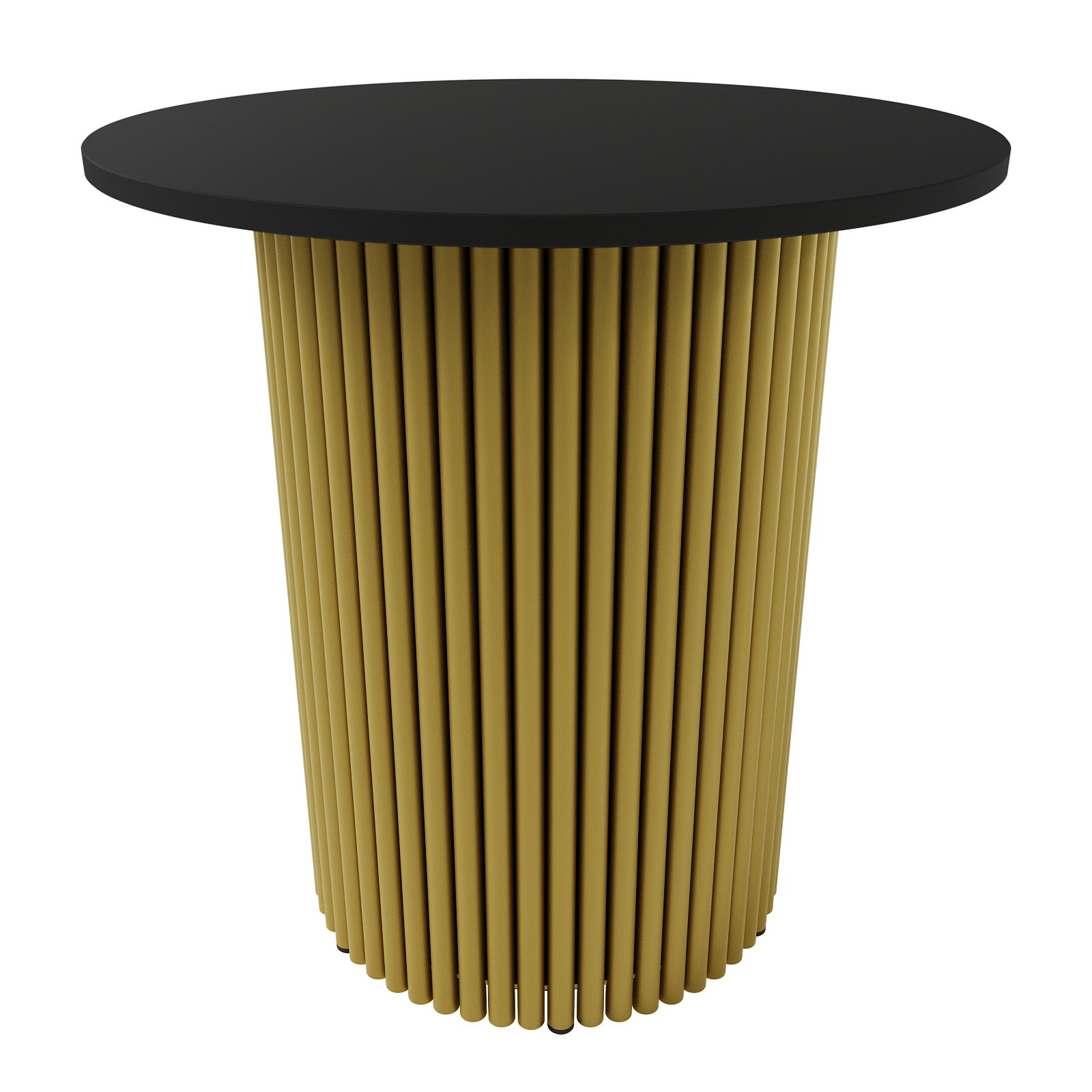 Журнальный столик TRUBIS Wood S D60 см, черный/золотой