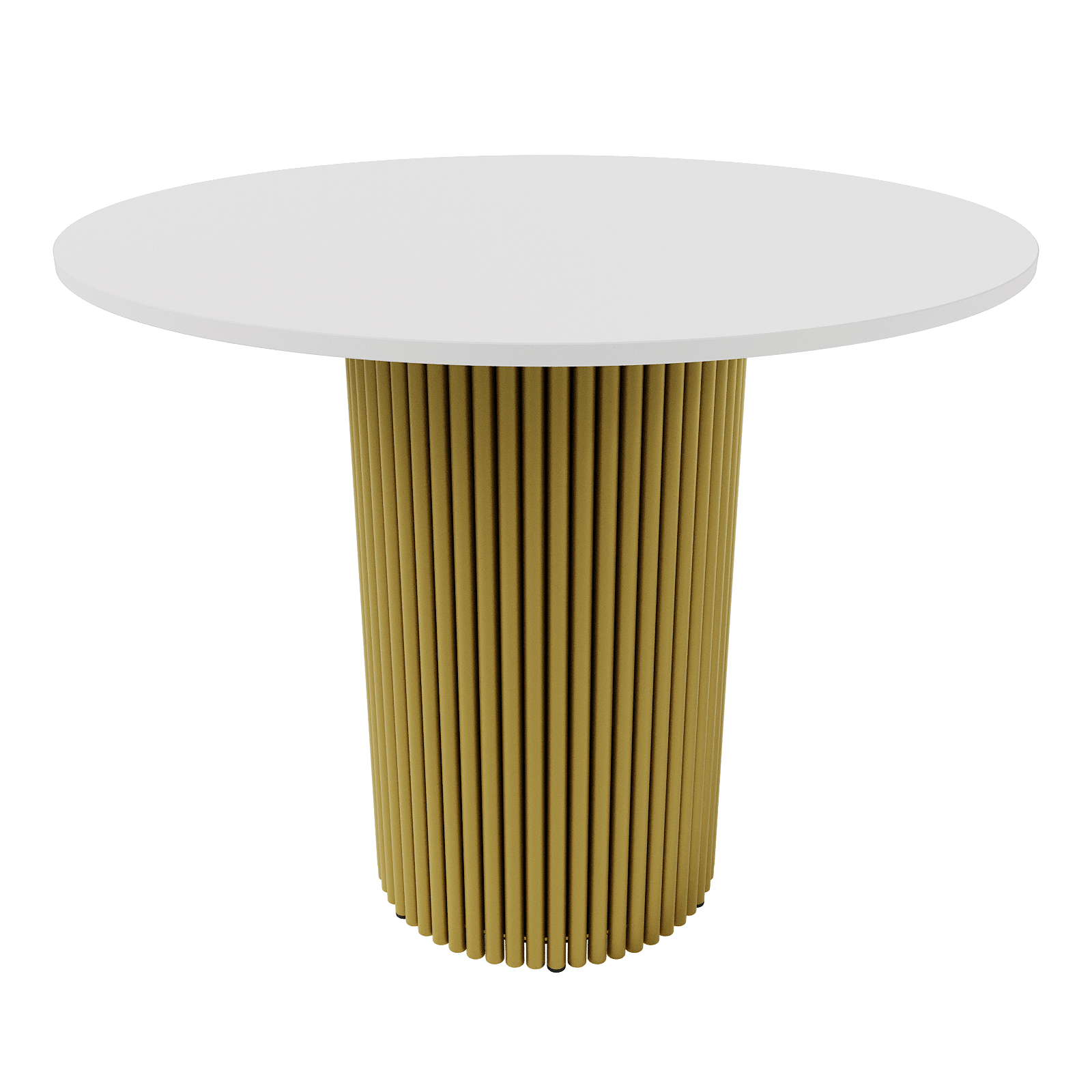 Обеденный стол TRUBIS Wood L D90 см, белый/золотой