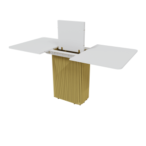 Обеденный стол TRUBIS R Max 120/160 х 80 см, белый/золотой