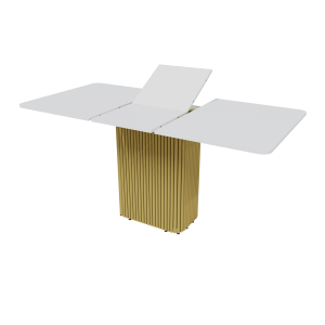 Обеденный стол TRUBIS R Max 120/160 х 80 см, белый/золотой