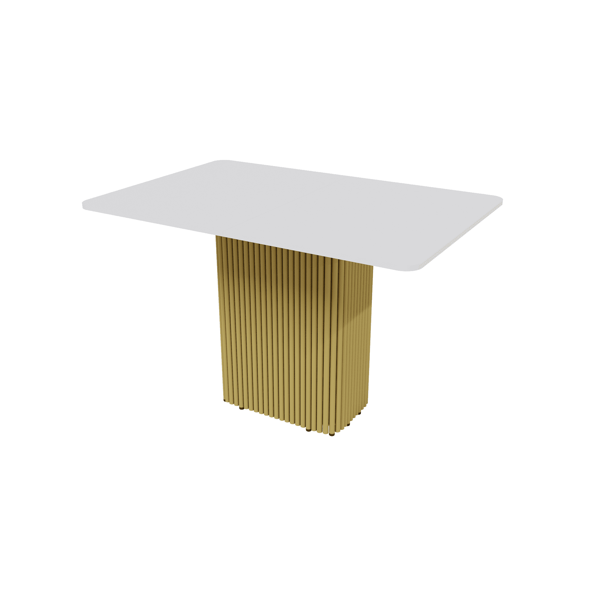 Обеденный стол TRUBIS R Max 120/160 х 80 см, белый/золотой