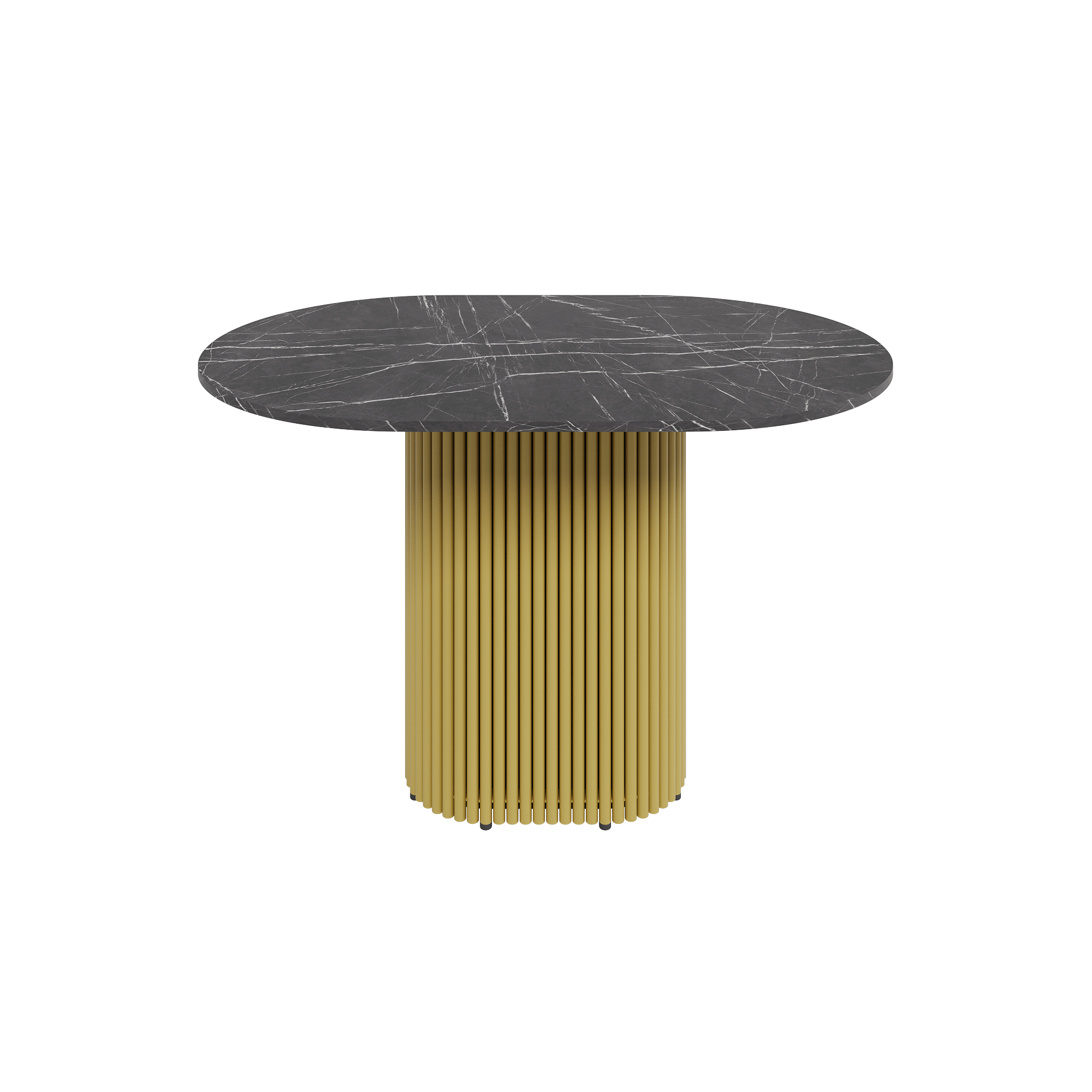 Обеденный стол TRUBIS Wood Oval 120 х 80 см, темный мрамор/золотой