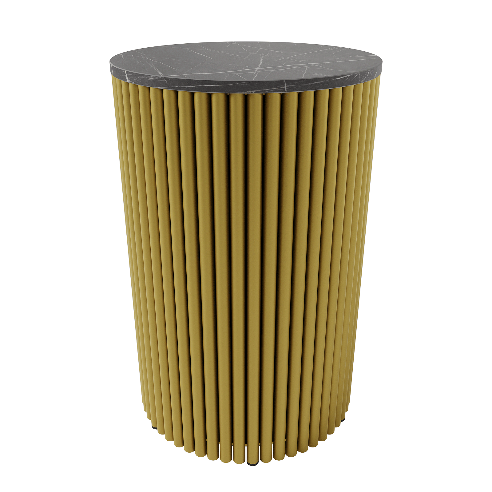 Журнальный столик TRUBIS Wood S D40 см, темный мрамор/золотой