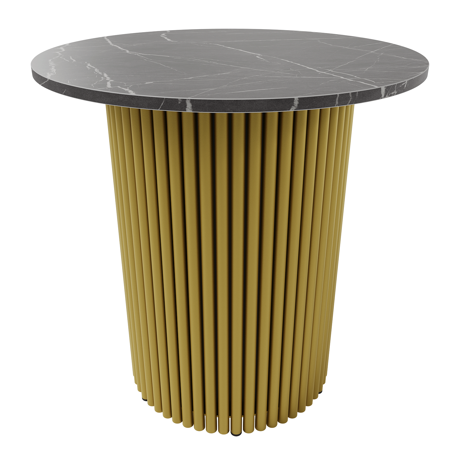 Журнальный столик TRUBIS Wood S D60 см, темный мрамор/золотой