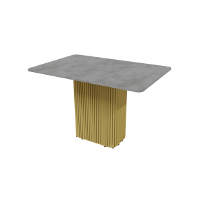 Обеденный стол TRUBIS R Max 120/160 х 80 см, бетон/золотой