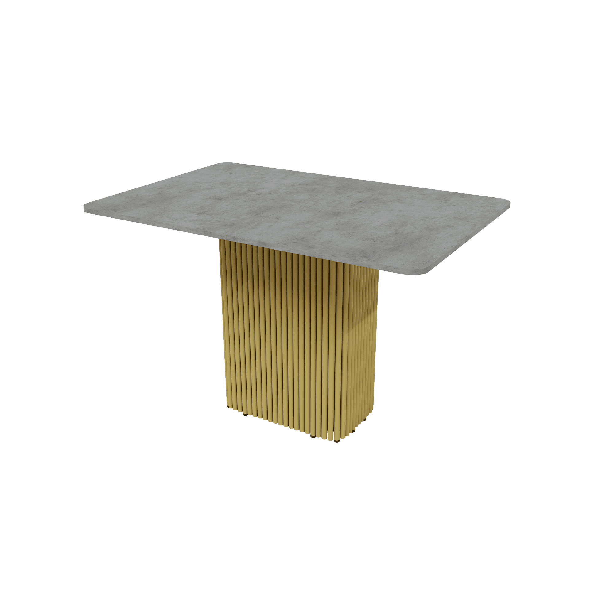 Обеденный стол TRUBIS R Max 120/160 х 80 см, бетон/золотой