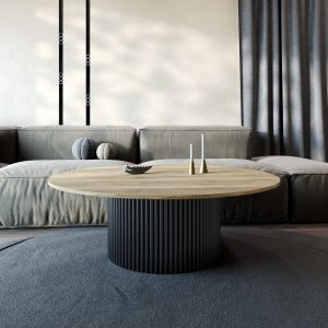 Журнальный столик TRUBIS Wood M D120 см, орех/черный