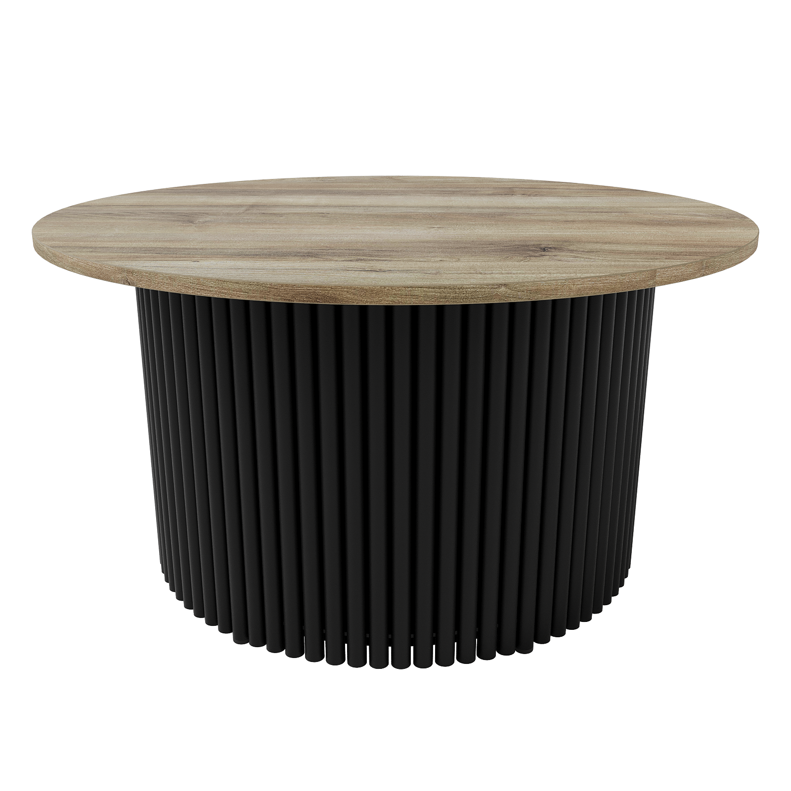 Журнальный столик TRUBIS Wood M D80 см, орех/черный