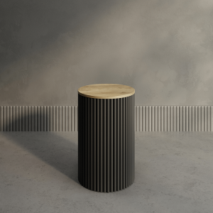 Журнальный столик TRUBIS Wood S D40 см, орех/черный