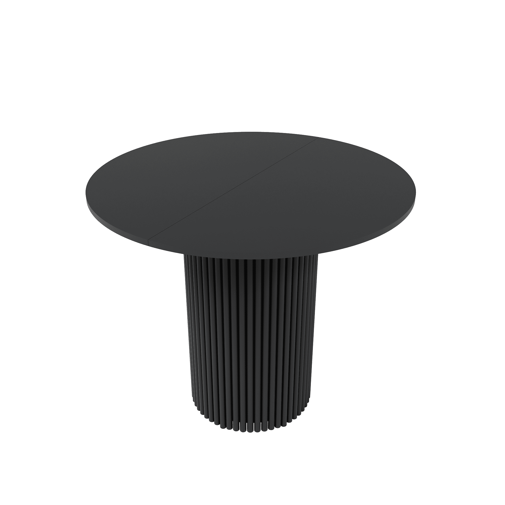 Обеденный стол TRUBIS L Max D90/120 х 90 см, черный