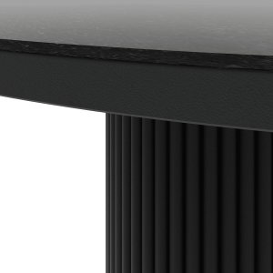 Обеденный стол TRUBIS Wood Wood + Glass L 100 темный мрамор/черный