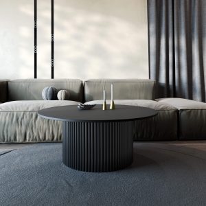 Журнальный столик TRUBIS Wood M D100 см, черный