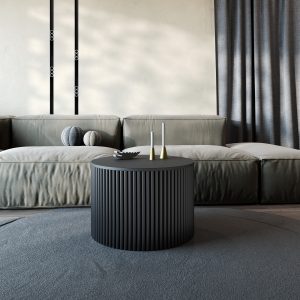 Журнальный столик TRUBIS Wood M D60 см, черный