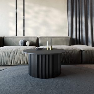 Журнальный столик TRUBIS Wood M D80 см, черный