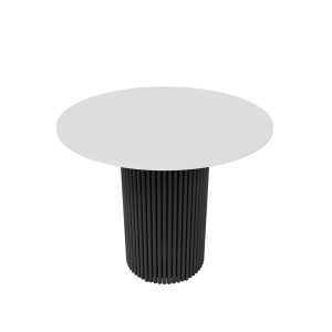 Обеденный стол TRUBIS L Max D90/120 х 90 см, белый/черный