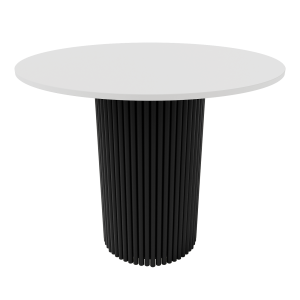 Обеденный стол TRUBIS Wood L D90 см, белый/черный