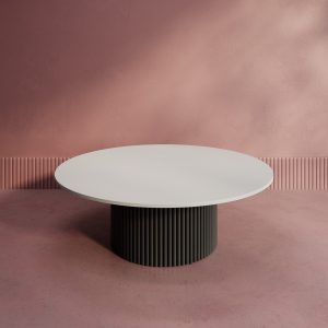 Журнальный столик TRUBIS Wood M D120 см, белый\черный