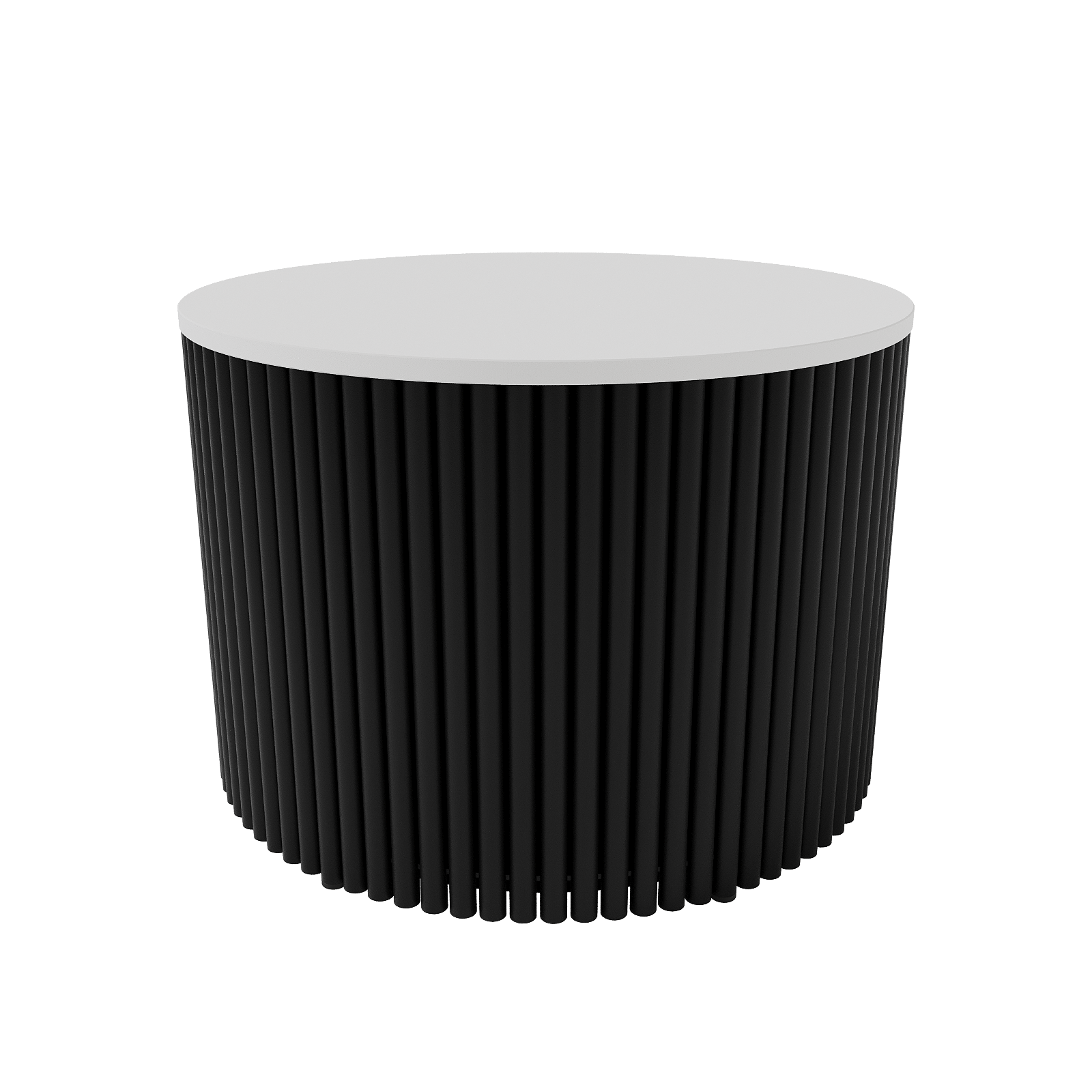 Журнальный столик TRUBIS Wood M D60 см, белый/черный