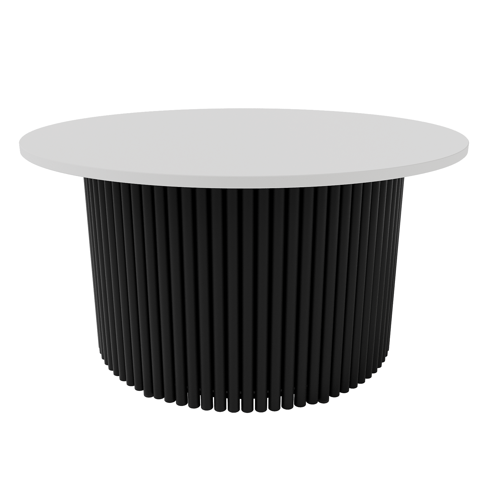 Журнальный столик TRUBIS Wood M D80 см, белый/черный