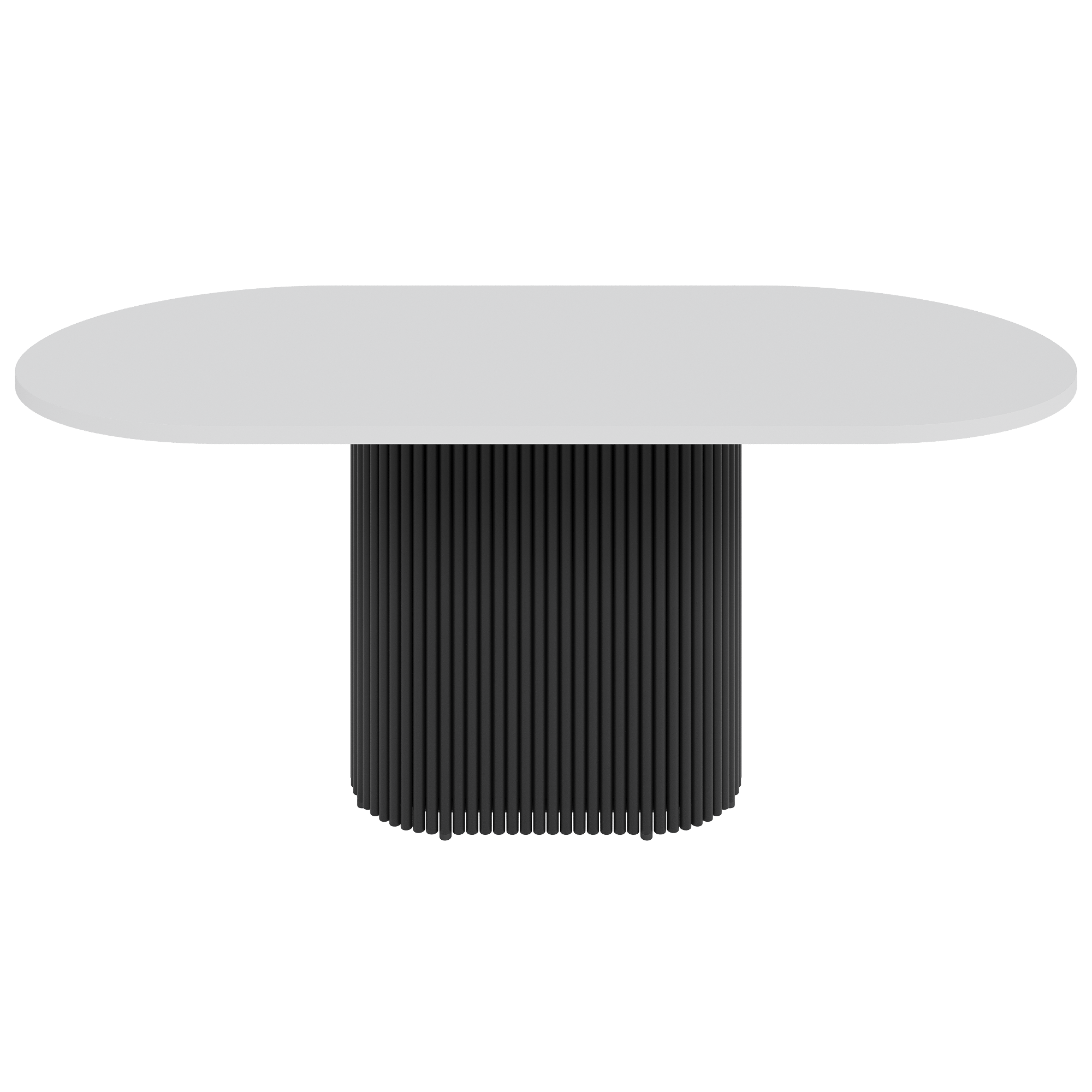 Обеденный стол TRUBIS Wood Oval 180 х 90 см, белый/черный