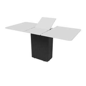 Обеденный стол TRUBIS R Max 120/160 х 80 см, белый/черный