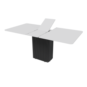 Обеденный стол TRUBIS R Max 140/170 х 90 см, белый/черный