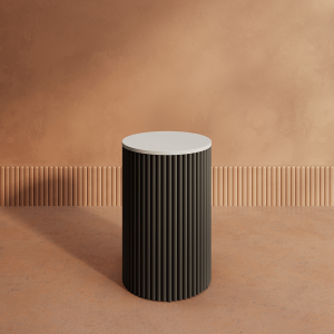 Журнальный столик TRUBIS Wood S D40 см, белый/черный