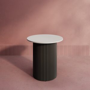 Журнальный столик TRUBIS Wood S D60 см, белый/черный