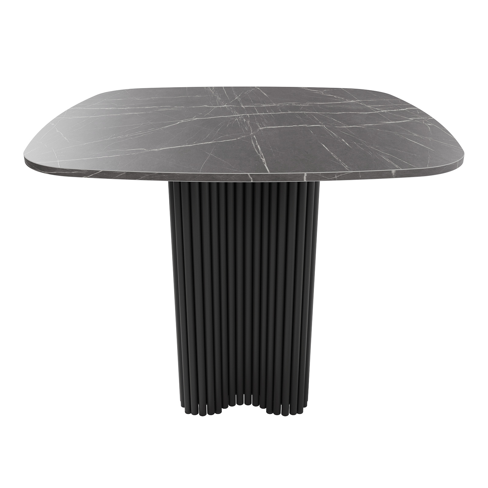 Обеденный стол TRUBIS Wood CLEVER 90 см, темный мрамор/черный