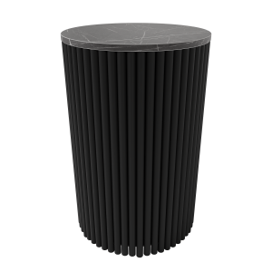 Журнальный столик TRUBIS Wood S D40 см, темный мрамор/черный