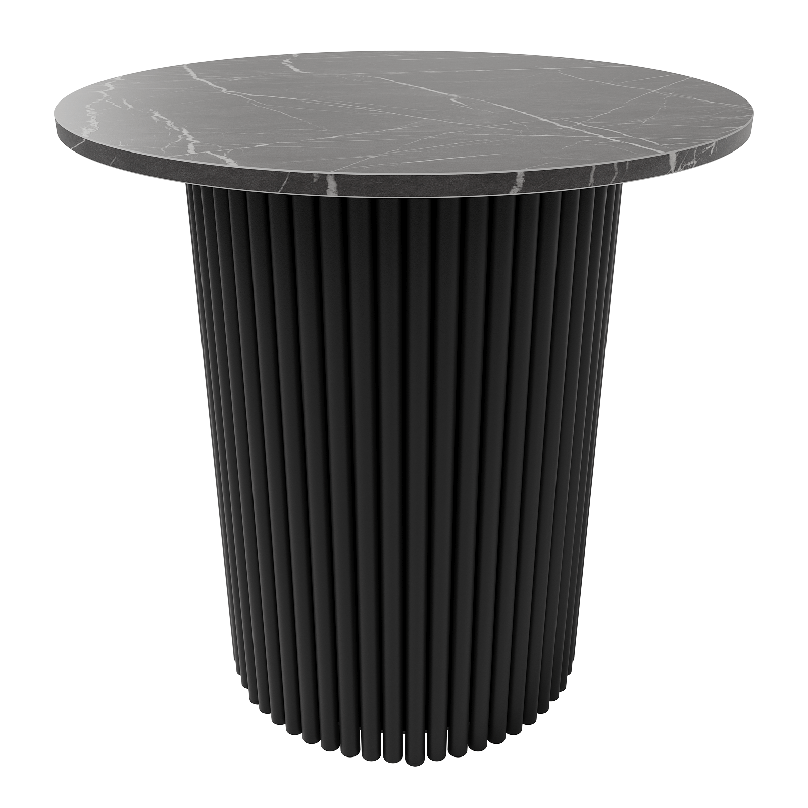 Журнальный столик TRUBIS Wood S D60 см, темный мрамор/черный