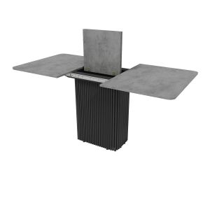 Обеденный стол TRUBIS R Max 120/160 х 80 см, бетон/черный