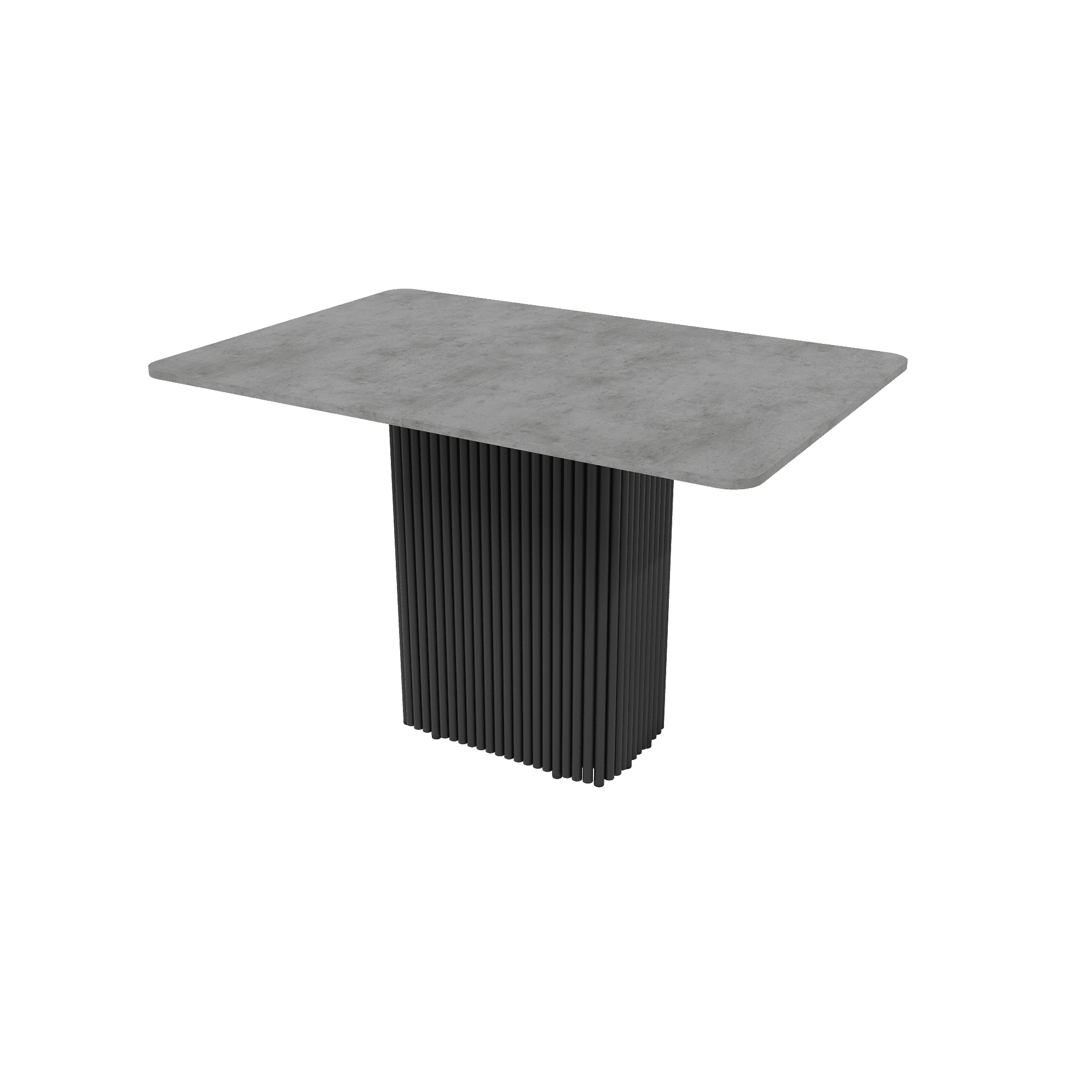 Обеденный стол TRUBIS R Max 120/160 х 80 см, бетон/черный