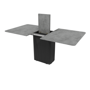 Обеденный стол TRUBIS R Max 140/170 х 90 см, бетон/черный