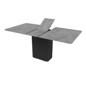 Обеденный стол TRUBIS R Max 140/170 х 90 см, бетон/черный