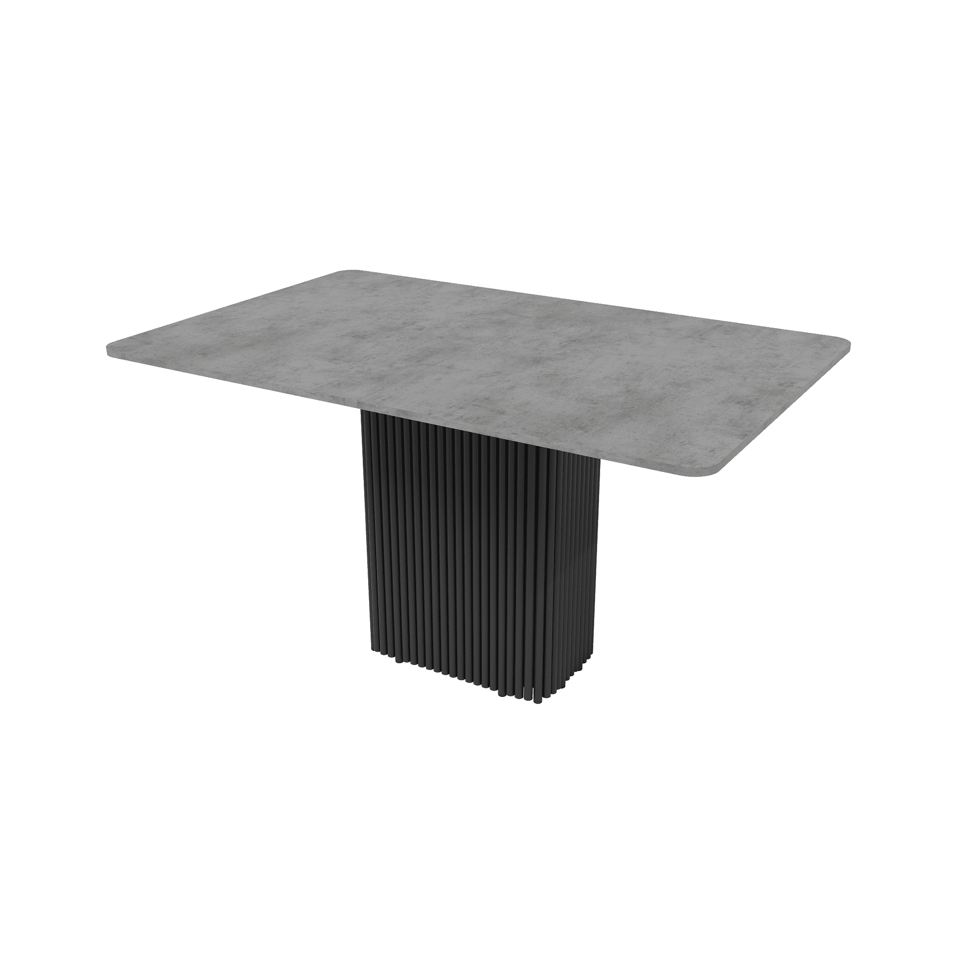 Обеденный стол TRUBIS R Max 140/170 х 90 см, бетон/черный