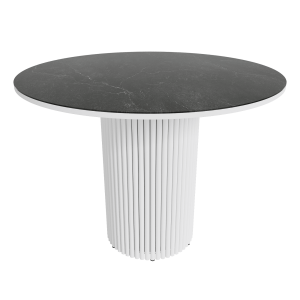 Обеденный стол TRUBIS Wood Wood + Glass L 100 темный мрамор/белый