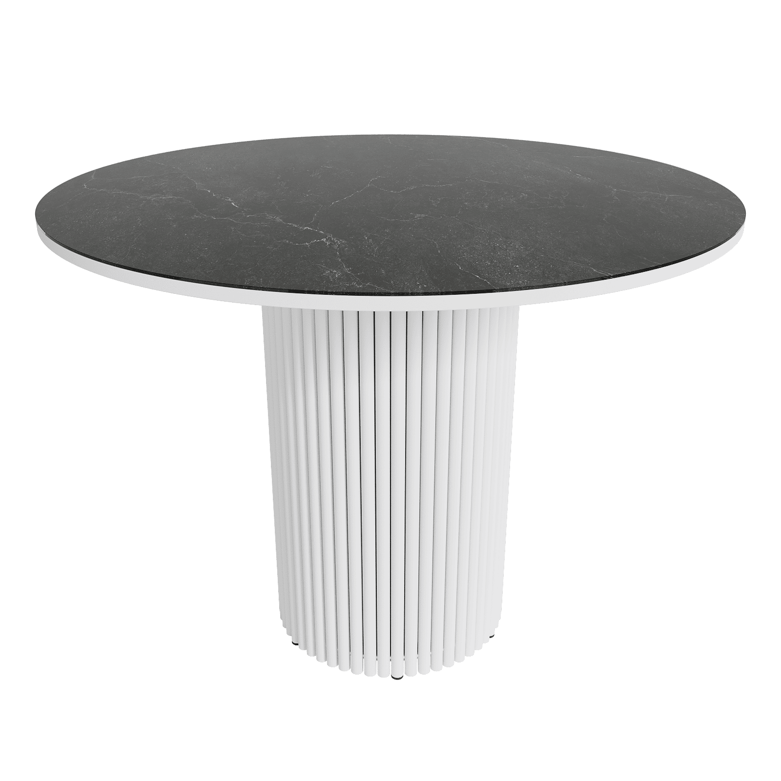 Обеденный стол TRUBIS Wood Wood + Glass L 100 темный мрамор/белый