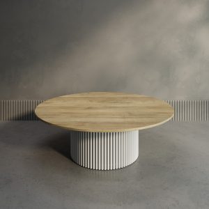 Журнальный столик TRUBIS Wood M D120 см, орех/белый