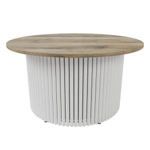 Журнальный столик TRUBIS Wood M D80 см, орех/белый