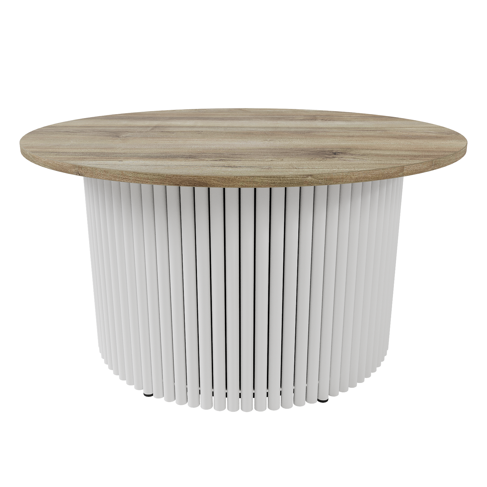 Журнальный столик TRUBIS Wood M D80 см, орех/белый